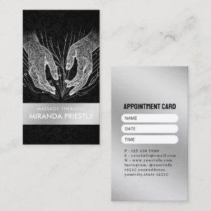 Massage Therapy Healing Hands Energy Spa Wellness Appointment Card
