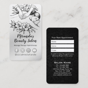 Massage Therapy Healing Hands Energy Spa Wellness Appointment Card