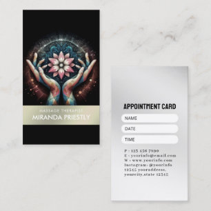 Massage Therapy Healing Hands Energy Spa Wellness Appointment Card
