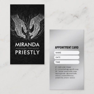 Massage Therapy Healing Hands Energy Spa Wellness Appointment Card