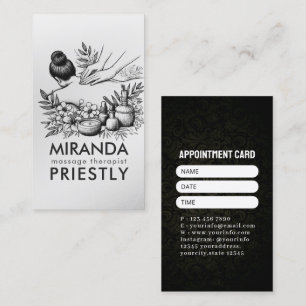 Massage Therapy Healing Hands Energy Spa Wellness Appointment Card