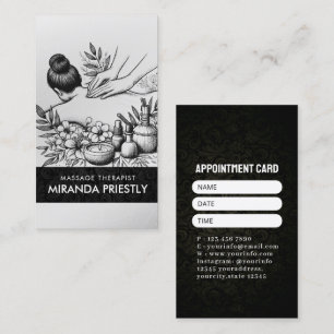 Massage Therapy Healing Hands Energy Spa Wellness Appointment Card