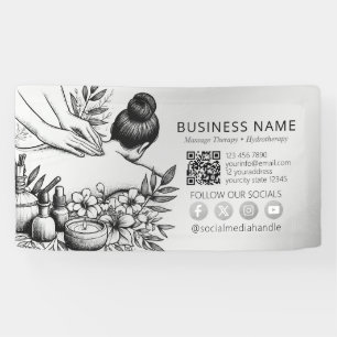 Massage Therapy Healing Hands Energy Spa Wellness Banner