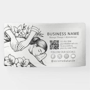 Massage Therapy Healing Hands Energy Spa Wellness Banner