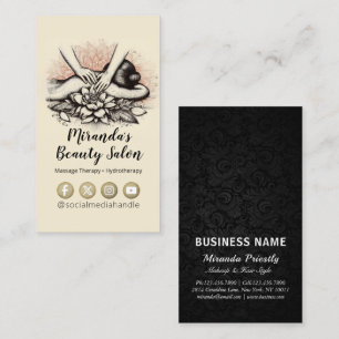 Massage Therapy Healing Hands Energy Spa Wellness Business Card