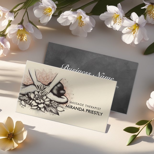 Massage Therapy Healing Hands Energy Spa Wellness Business Card (Creator Uploaded)
