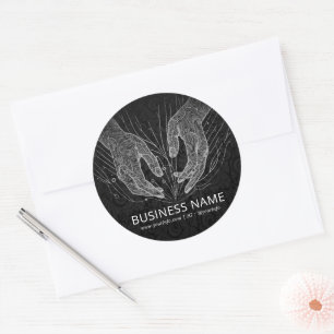 Massage Therapy Healing Hands Energy Spa Wellness Classic Round Sticker