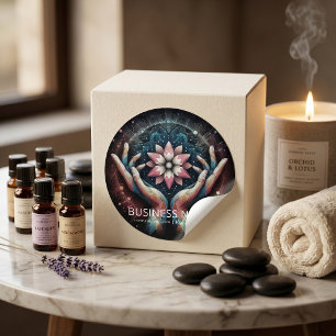 Massage Therapy Healing Hands Energy Spa Wellness Classic Round Sticker