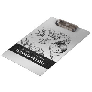 Massage Therapy Healing Hands Energy Spa Wellness Clipboard