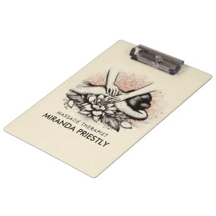 Massage Therapy Healing Hands Energy Spa Wellness Clipboard