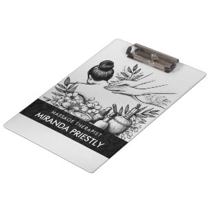 Massage Therapy Healing Hands Energy Spa Wellness Clipboard