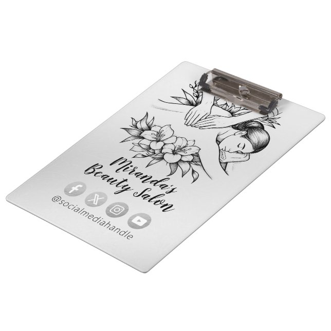 Massage Therapy Healing Hands Energy Spa Wellness Clipboard (Angled)