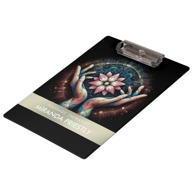 Massage Therapy Healing Hands Energy Spa Wellness Clipboard (Angled)