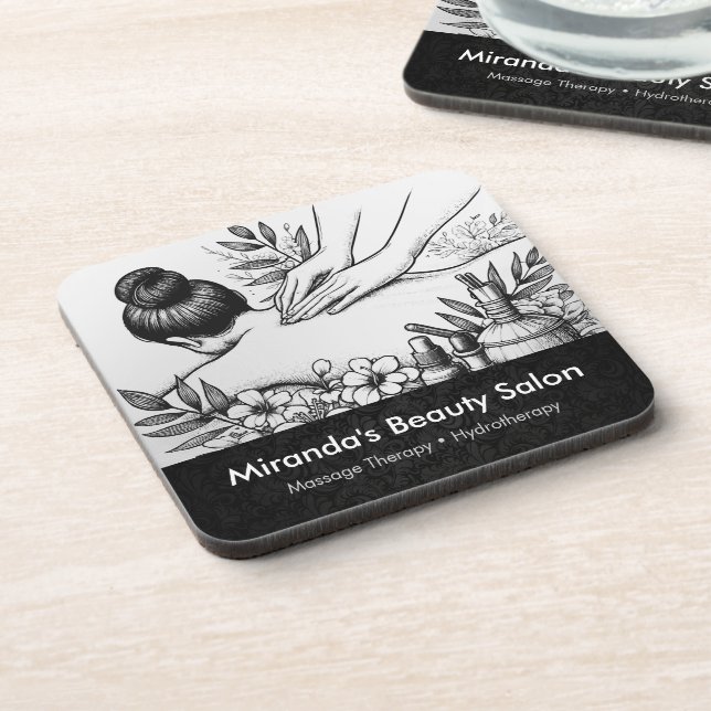 Massage Therapy Healing Hands Energy Spa Wellness Coaster (Left Side)