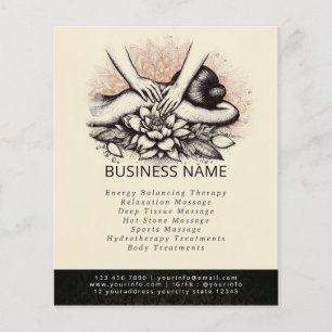 Massage Therapy Healing Hands Energy Spa Wellness Flyer