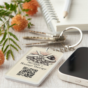 Massage Therapy Healing Hands Energy Spa Wellness Key Ring