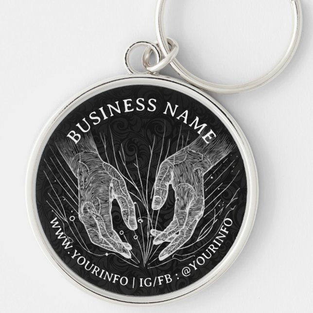 Massage Therapy Healing Hands Energy Spa Wellness Key Ring (Front)