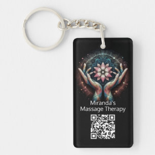 Massage Therapy Healing Hands Energy Spa Wellness Key Ring