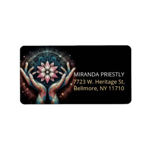 Massage Therapy Healing Hands Energy Spa Wellness Label