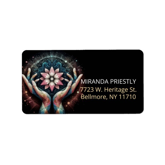 Massage Therapy Healing Hands Energy Spa Wellness Label (Front)