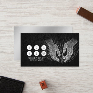 Massage Therapy Healing Hands Energy Spa Wellness Loyalty Card