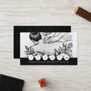 Massage Therapy Healing Hands Energy Spa Wellness Loyalty Card