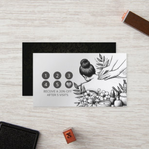 Massage Therapy Healing Hands Energy Spa Wellness Loyalty Card