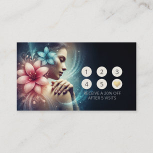 Massage Therapy Healing Hands Energy Spa Wellness Loyalty Card