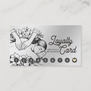 Massage Therapy Healing Hands Energy Spa Wellness Loyalty Card