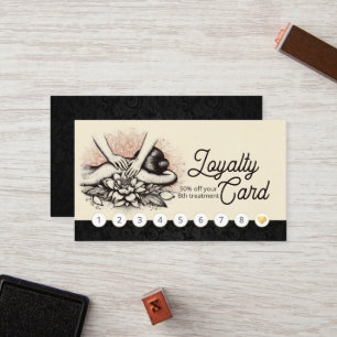 Massage Therapy Healing Hands Energy Spa Wellness Loyalty Card