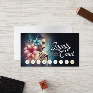 Massage Therapy Healing Hands Energy Spa Wellness Loyalty Card