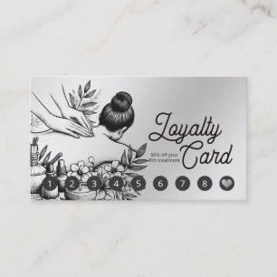 Massage Therapy Healing Hands Energy Spa Wellness Loyalty Card