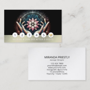 Massage Therapy Healing Hands Energy Spa Wellness Loyalty Card