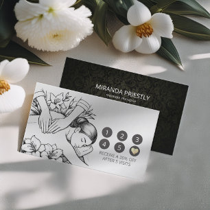 Massage Therapy Healing Hands Energy Spa Wellness Loyalty Card