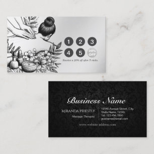 Massage Therapy Healing Hands Energy Spa Wellness Loyalty Card