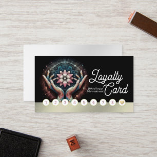 Massage Therapy Healing Hands Energy Spa Wellness Loyalty Card