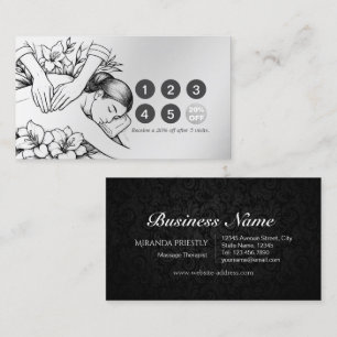 Massage Therapy Healing Hands Energy Spa Wellness Loyalty Card