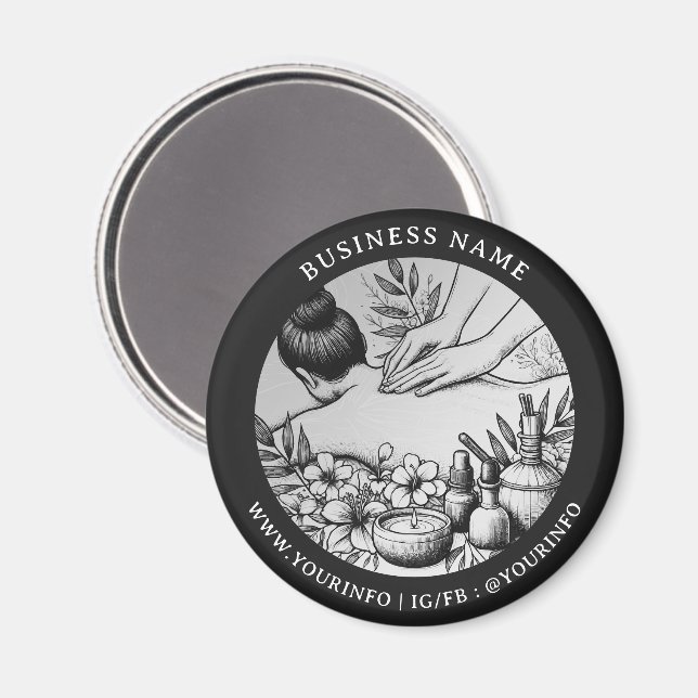 Massage Therapy Healing Hands Energy Spa Wellness Magnet (Front/Back)