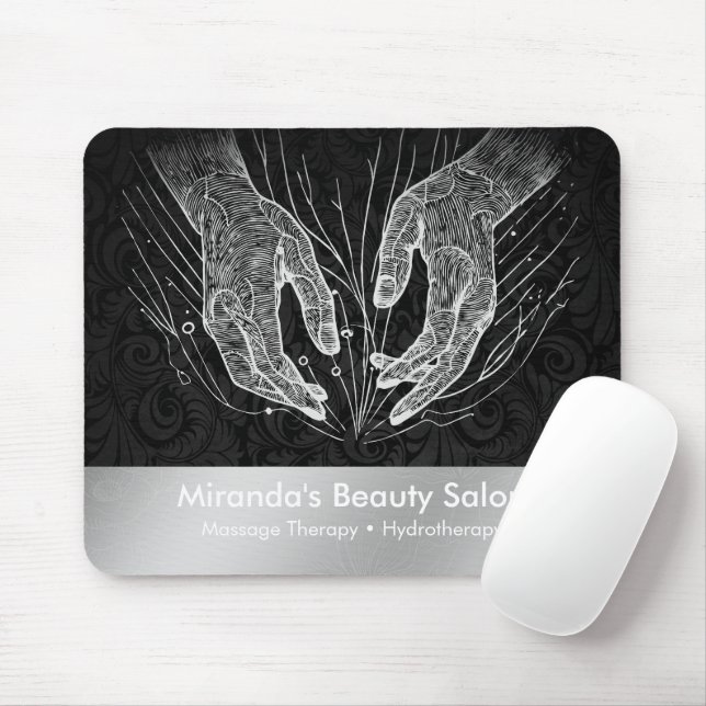 Massage Therapy Healing Hands Energy Spa Wellness Mouse Mat (With Mouse)