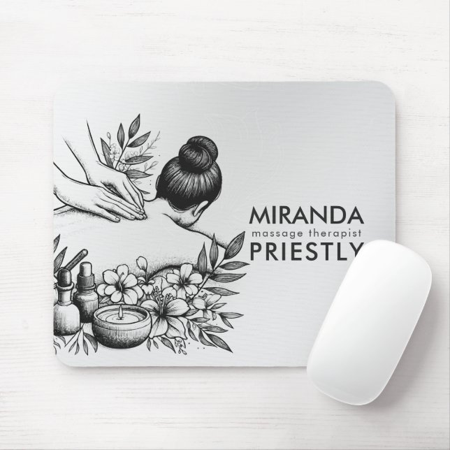 Massage Therapy Healing Hands Energy Spa Wellness Mouse Mat (With Mouse)