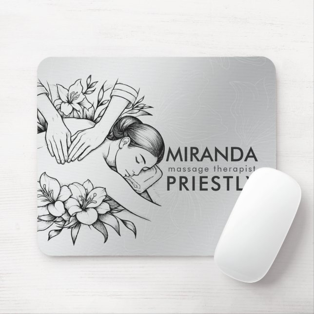 Massage Therapy Healing Hands Energy Spa Wellness Mouse Mat (With Mouse)