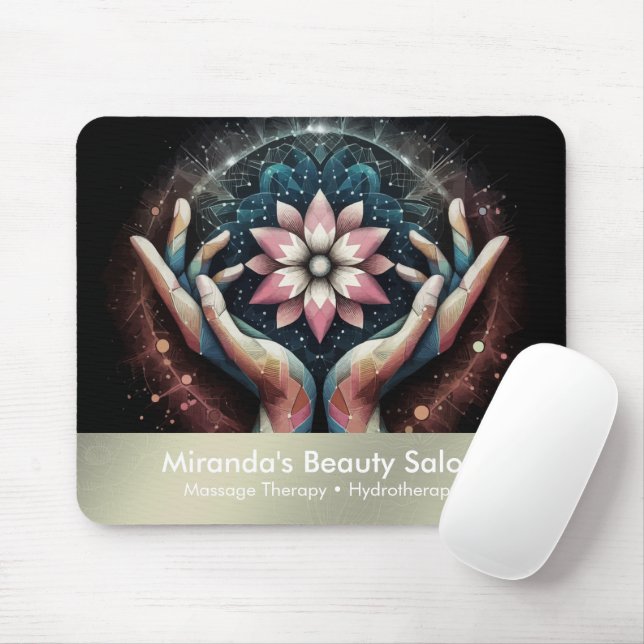 Massage Therapy Healing Hands Energy Spa Wellness Mouse Mat (With Mouse)