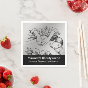 Massage Therapy Healing Hands Energy Spa Wellness Napkin