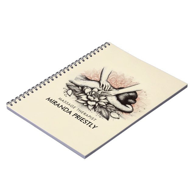 Massage Therapy Healing Hands Energy Spa Wellness Notebook (Left Side)