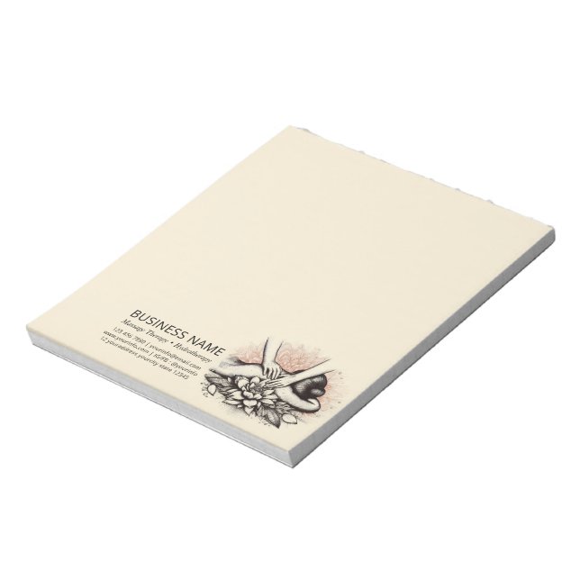 Massage Therapy Healing Hands Energy Spa Wellness Notepad (Rotated)