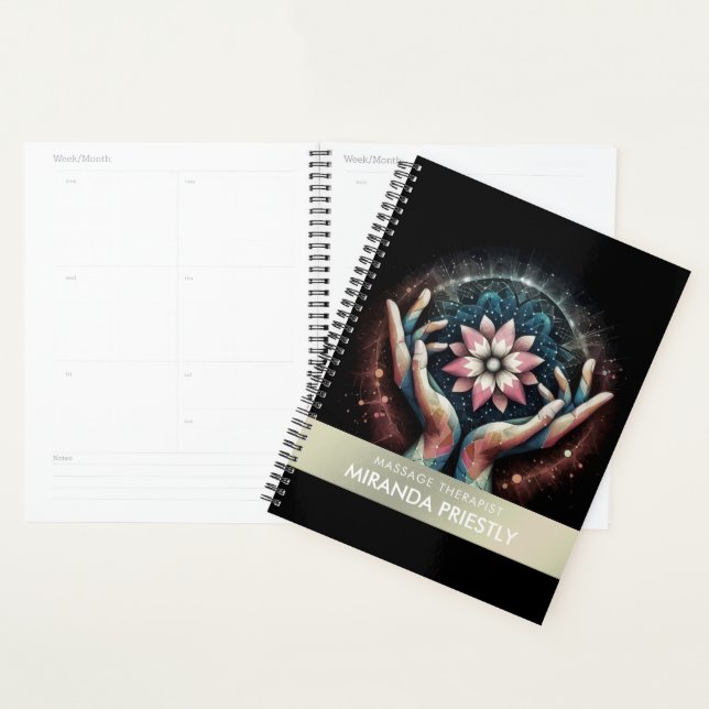 Massage Therapy Healing Hands Energy Spa Wellness Planner (Display)