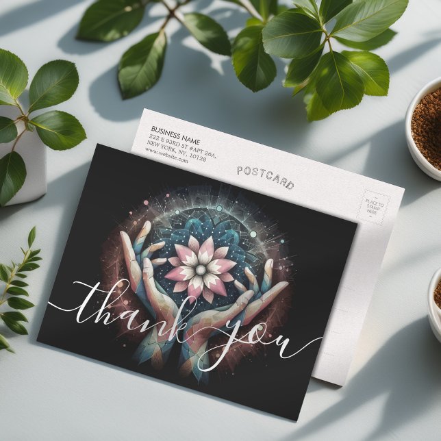 Massage Therapy Healing Hands Energy Spa Wellness Postcard (Creator Uploaded)