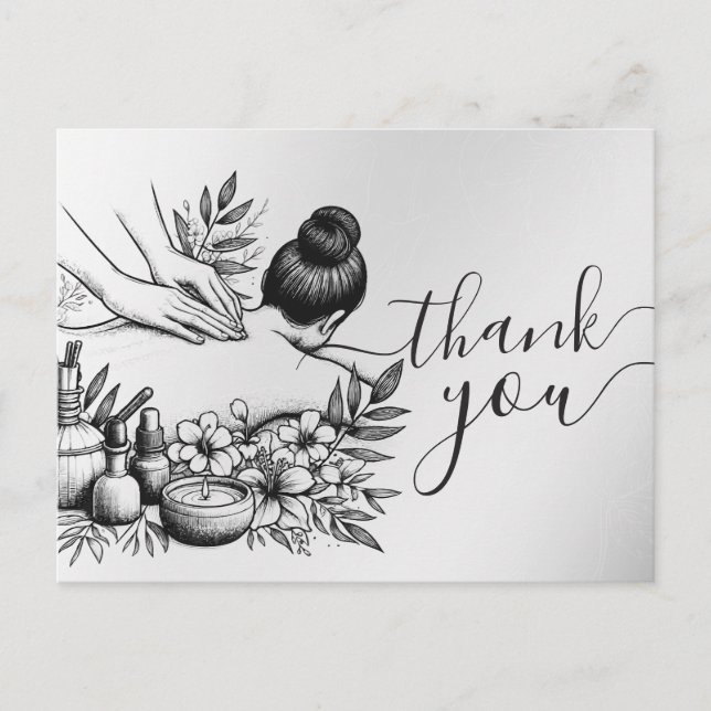 Massage Therapy Healing Hands Energy Spa Wellness Postcard (Front)