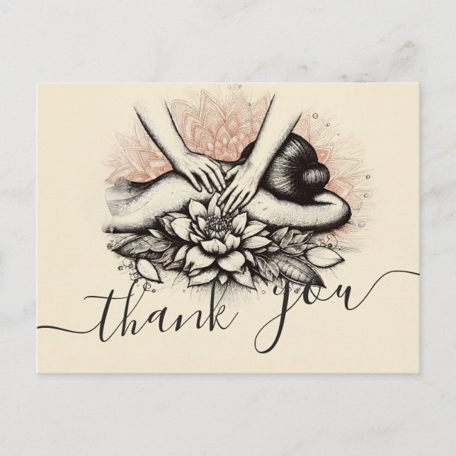 Massage Therapy Healing Hands Energy Spa Wellness Postcard (Front)