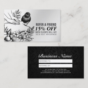 Massage Therapy Healing Hands Energy Spa Wellness Referral Card